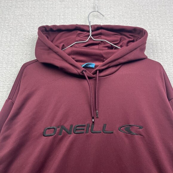 Y2K O'Neill Hoodie Mens Skater Sweatshirt Jacket Burgundy Red Sz L Embroidery - Picture 2 of 11